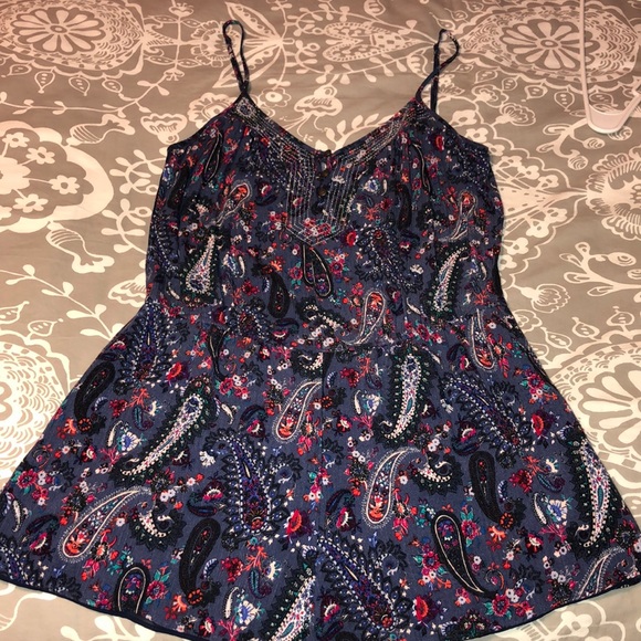 American Eagle Outfitters Pants - AEO Navy Paisley Romper